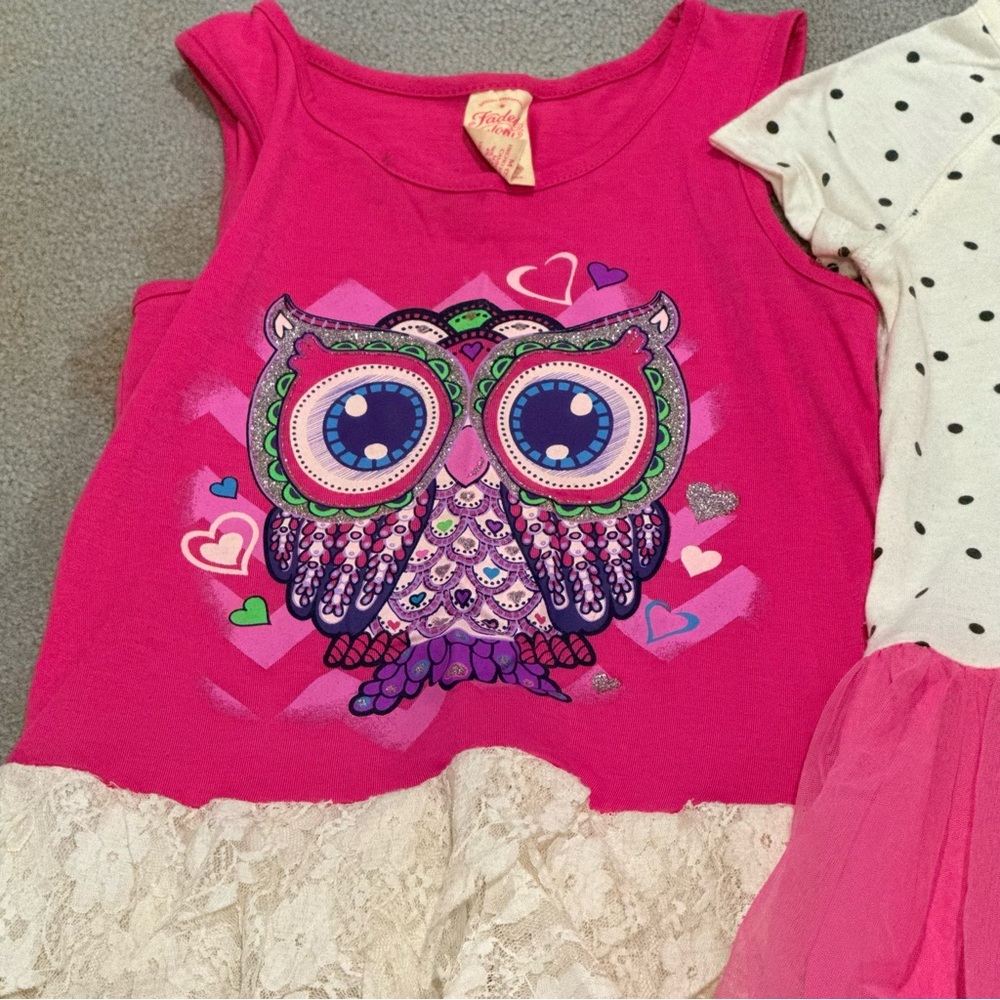 Girls Size 6 Dress Bundle Faded Glory Owl & Epic Threads Cupcake Tutu - Picture 4 of 8